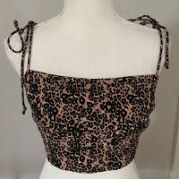 Wilfred Leopard Print Penelope Camisole Crop Aritzia Size Large - Picture 1 of 9